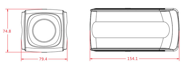 1080P 20x zoom box IP camera size 